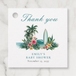 Étiquettes Cadeau Bébé À Bord Surf Beach Baby shower