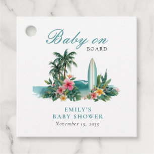 Étiquettes Cadeau Bébé À Bord Surf Beach Baby shower