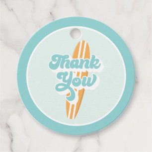 Étiquettes Cadeau Bébé à bord Surf Beach Baby shower Classic Round