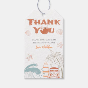 Étiquettes-cadeau Bébé à bord Surf Merci Baby shower