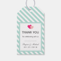Bébé Bleu Coeur rayures Motif Mariage Balise cadea