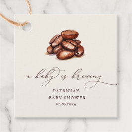 Étiquettes Cadeau Bébé brasse du café Baby shower neutre pour le gen