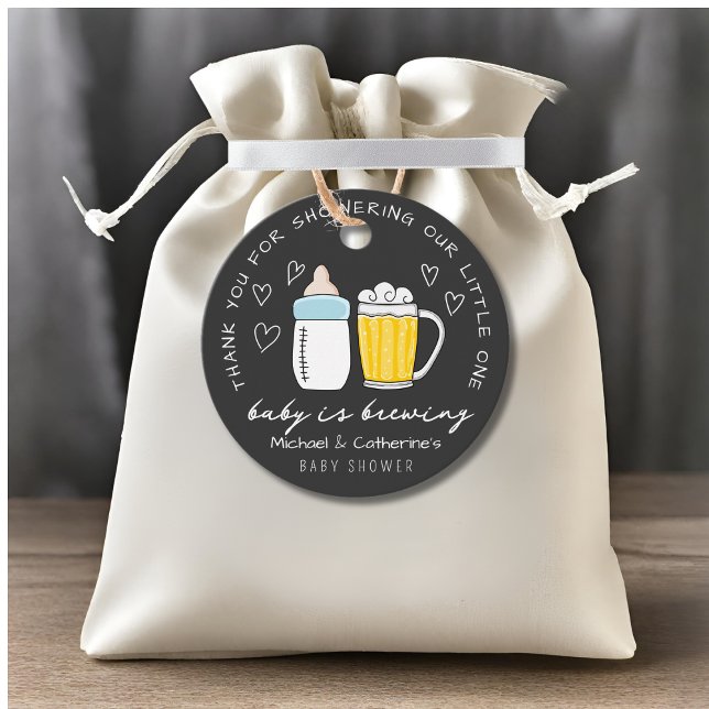 Étiquettes Cadeau Bébé Brûle Bouteille Bière Baby shower en verre (Créateur téléchargé)