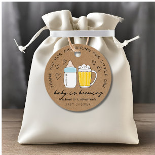 Étiquettes Cadeau Bébé Brûle Bouteille Bière Baby shower en verre
