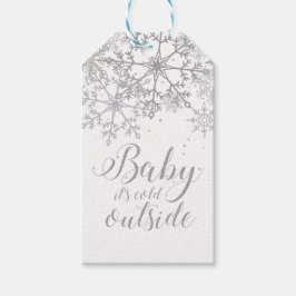 Étiquettes-cadeau Bébé c'est froid dehors Baby Showe Argent