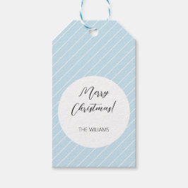Étiquettes-cadeau Bébé de Noël Bleu Simple moderne géométrique