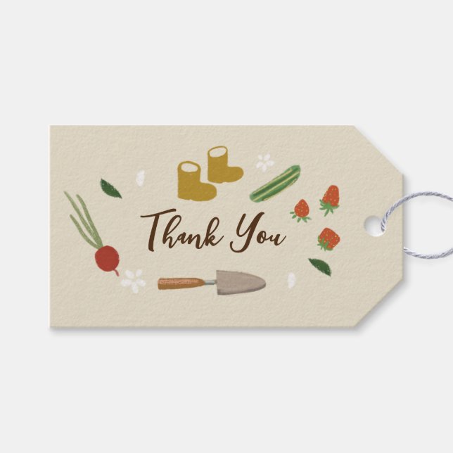 Étiquettes-cadeau Bébé En Fleur Jardin Cultivant Baby shower Familia (Devant (Horizontal))