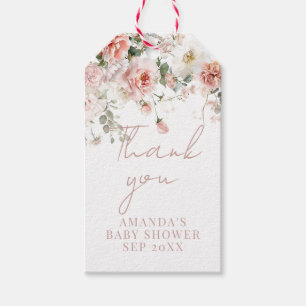 Étiquettes-cadeau Bébé en Fleur Roses roses roses Florales Fille Bab