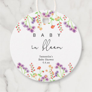 Étiquettes Cadeau Bébé en fleurs