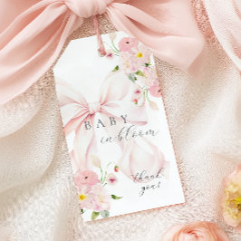 Étiquettes-cadeau Bébé en fleurs rose