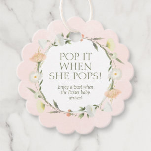 Étiquettes Cadeau Bébé en fleurs Sprinkle Pop à son ouverture