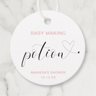 Étiquettes Cadeau Bébé faire potion mignonne rose Baby shower fille
