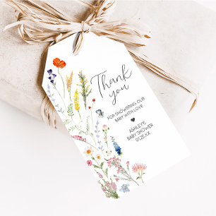Étiquettes-cadeau Bébé Fleur sauvage de printemps en fleur Favoriser