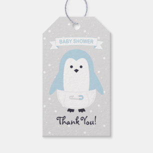 Étiquettes-cadeau Bébé Garçon Merci de Baby shower de pingouin étiqu