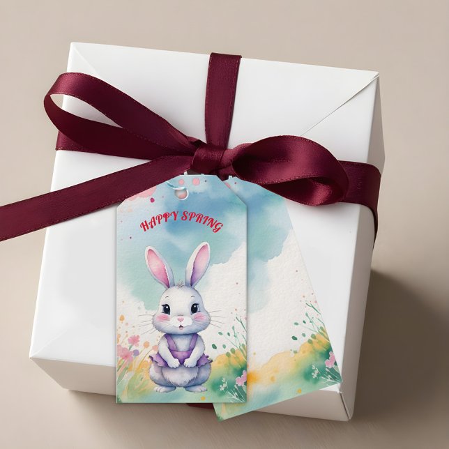 Étiquettes-cadeau Bébé lapin au printemps (Créateur téléchargé)