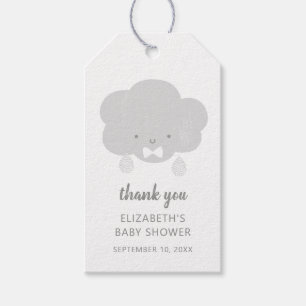 Étiquettes-cadeau Bébé / Mauvais nuage gris. Baby shower merci