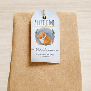 Étiquettes-cadeau Bébé mignon renard neige Baby shower d'hiver Merci