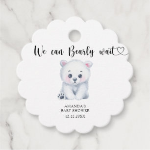 Étiquettes Cadeau Bébé ours polaire - nous pouvons à peine attendre