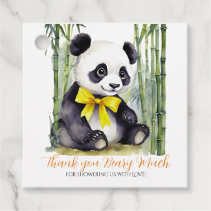 Étiquettes Cadeau Bébé Panda Ours Baby shower non binaire Merci