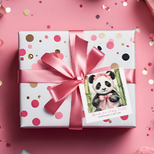 Étiquettes Cadeau Bébé Panda ours filles Baby shower Merci