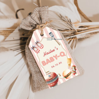 Étiquettes-cadeau Bébé-Q rose Baby shower Balises cadeaux