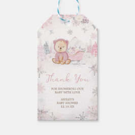 Étiquettes-cadeau Bébé son froid extérieur fille ours Favoriser Tags