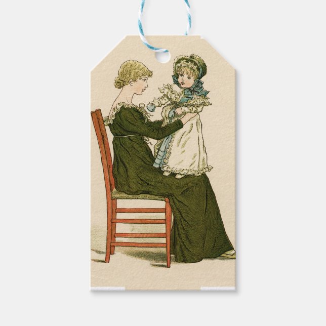 Étiquettes-cadeau Bébé victorien Mère Greenaway (Devant)