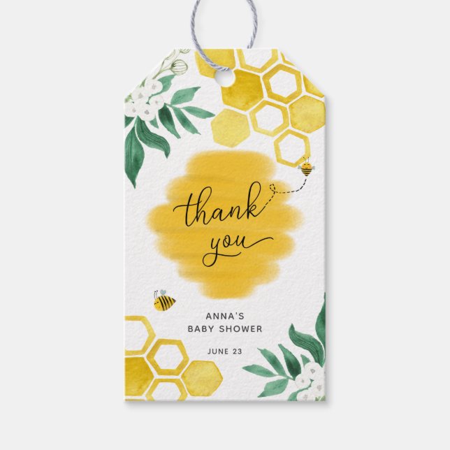 Étiquettes-cadeau Beehive Honey Bee Merci de faveur (Devant)