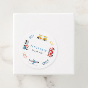 Étiquettes Cadeau Beep Choo Vroom Woo Avion2 fête d'anniversaire