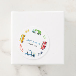 Étiquettes Cadeau Beep hurle woo bleu fête d'anniversaire