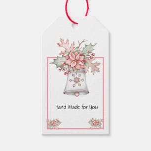 Étiquettes-cadeau Bell de vacances avec Poinsettia Tags Cadeaux pers