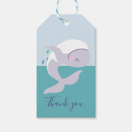 Étiquettes-cadeau Belle baleine à saute graphique simple
