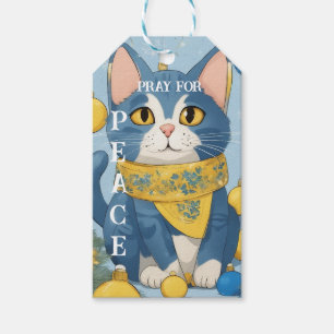 Étiquettes-cadeau Belle chatte jaune aux yeux bleus - ukraine