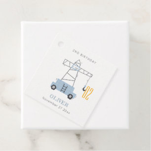 Étiquettes Cadeau Belle Construction Grue Enfants N'Importe Quel Âge
