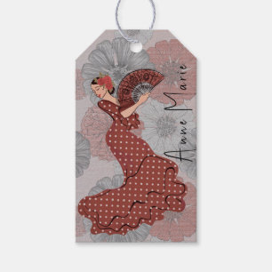 Étiquettes-cadeau Belle danseuse de flamenco Fête des mères florales