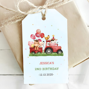 Étiquettes-cadeau Belle ferme Animaux fête d'anniversaire
