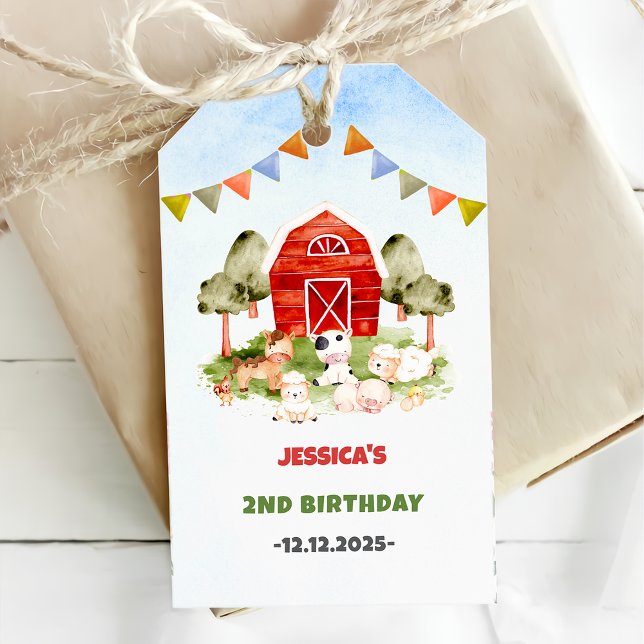 Étiquettes-cadeau Belle ferme Animaux fête d'anniversaire (Créateur téléchargé)