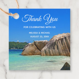 Étiquettes Cadeau Belle Mer Tropicale Mariage de la côte rocheuse