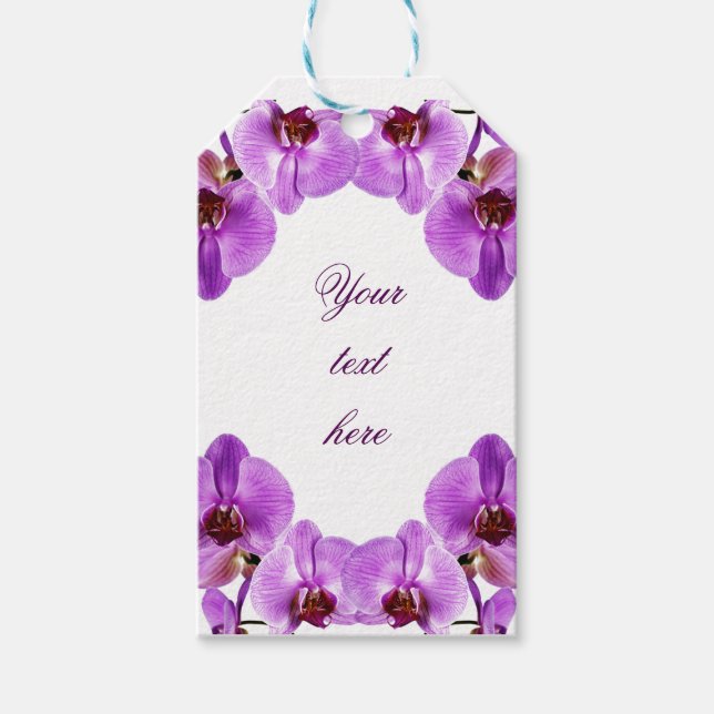 Étiquettes-cadeau Belle orchidée violette phalaenopsis (Devant)