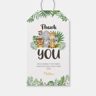 Étiquettes-cadeau Belle Safari Animaux Anniversaire Baby shower Merc