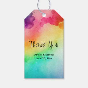 Étiquettes-cadeau Belles couleurs arc-en-ciel Résumé Design Mariage