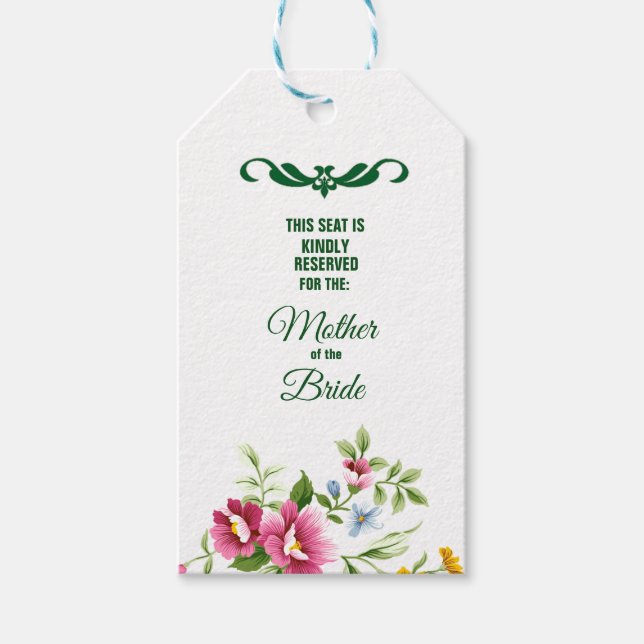 Étiquettes-cadeau Belles fleurs de printemps Mère de la mariée (Devant)