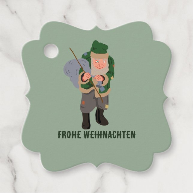 Étiquettes Cadeau Belsnickel Frohe Weihnachten Vers De (Devant)