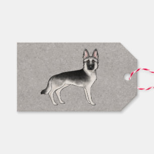 Étiquettes-cadeau Berger Allemand Silver Sable Mignon Chien de Dessi