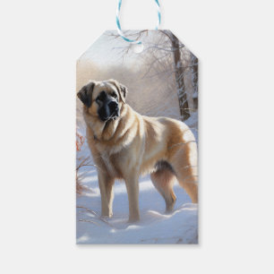 Étiquettes-cadeau Berger d'Anatolie Qu'il neige Noël