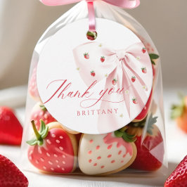 Étiquettes Cadeau Berry Bow rose Baby shower doux
