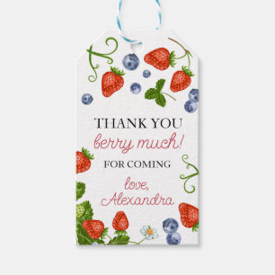 Étiquettes-cadeau Berry First Strawberry 1er Anniversaire Fête Favor