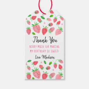 Étiquettes-cadeau Berry fraise doux Merci d'anniversaire