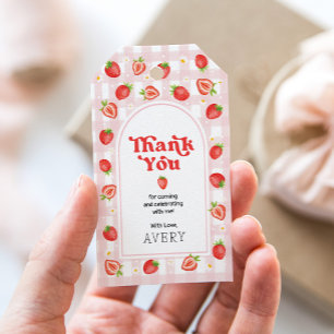 Étiquettes-cadeau Berry fraise rouge Premier Merci d'anniversaire