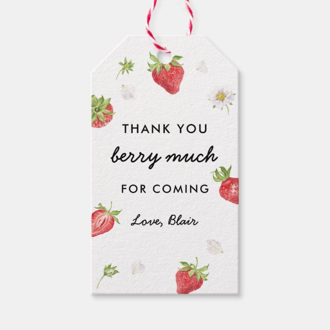 Étiquettes-cadeau Berry Merci fraise beaucoup (Devant)